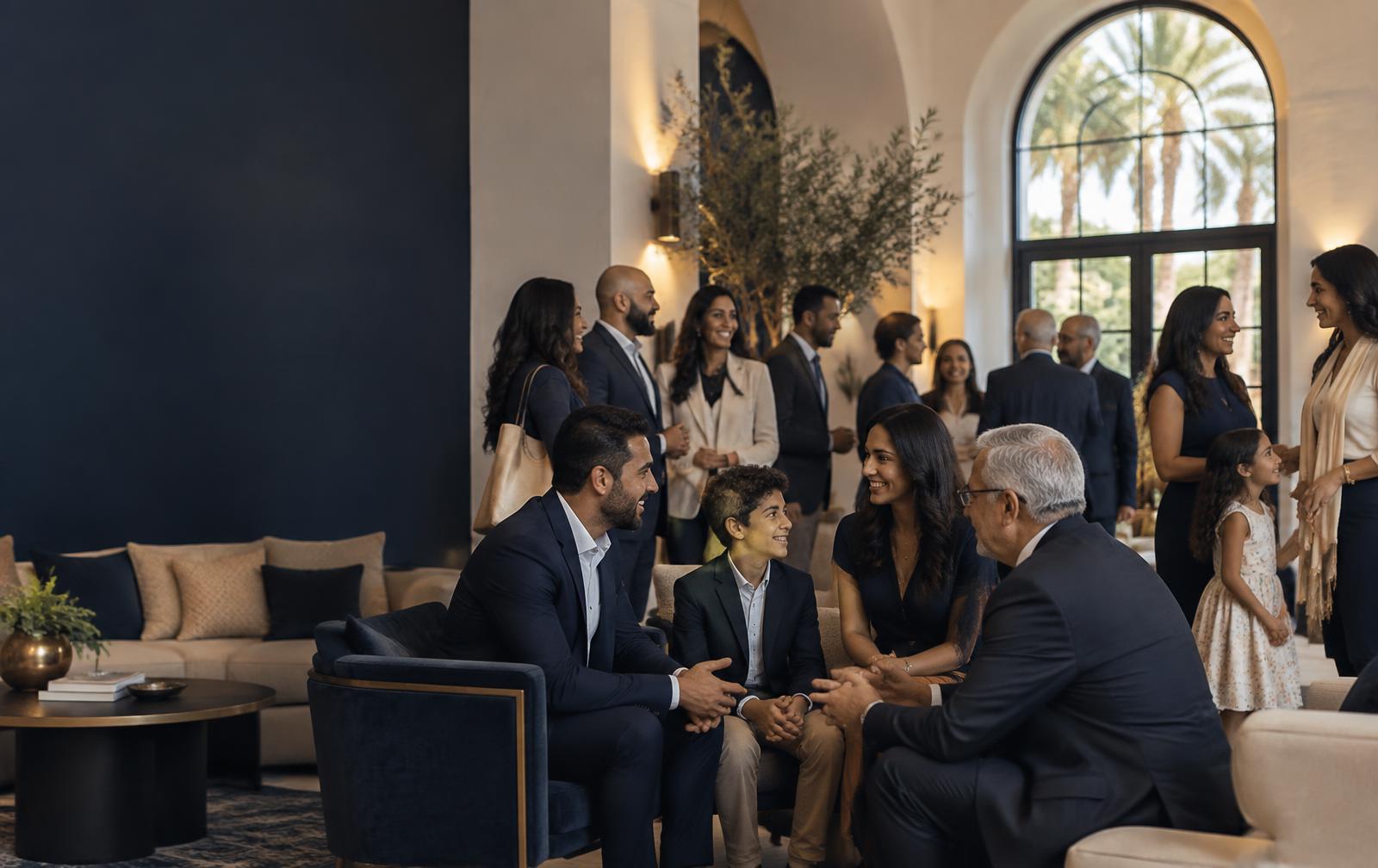 Coptos community members connecting at a gathering